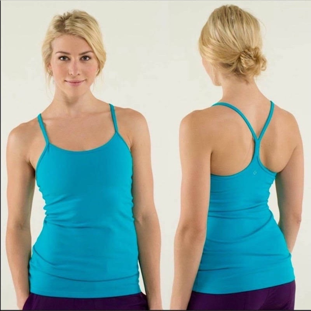 Lululemon Teal Power Y tank. Size 8